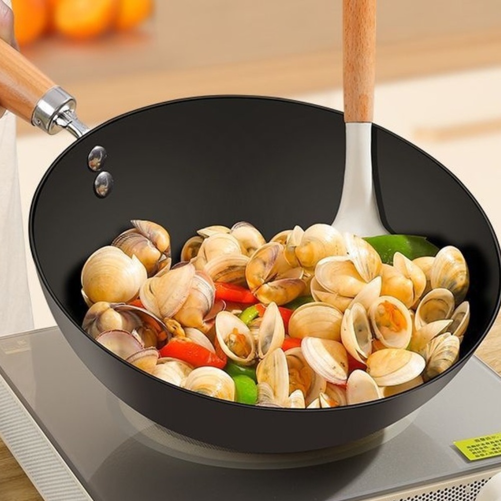 Wok Electric Flat - Wajan Besi Cor Ukuran untuk Satu