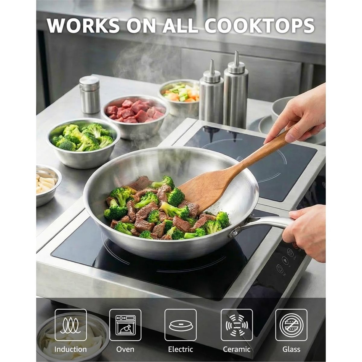 Wok Electric Flat - Wajan Wok Premium Rumah Tangga 12