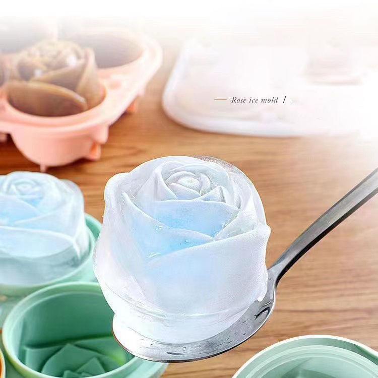 Kitchen Appliances And Utensils - Cetakan es mawar 3D 4 lubang