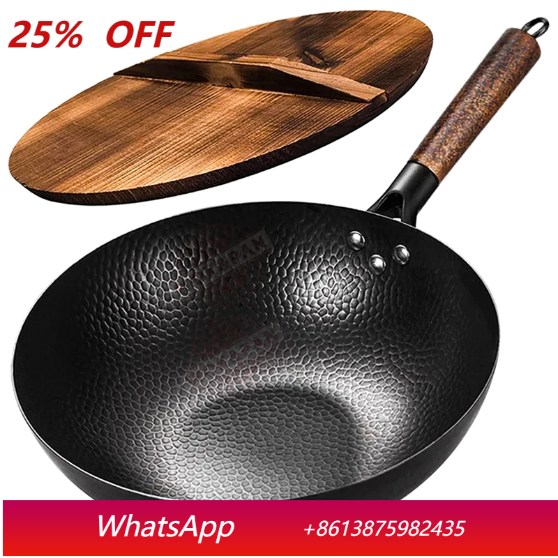 Wok Electric Flat - Wajan Baja Karbon 32cm, Wajan Tumis