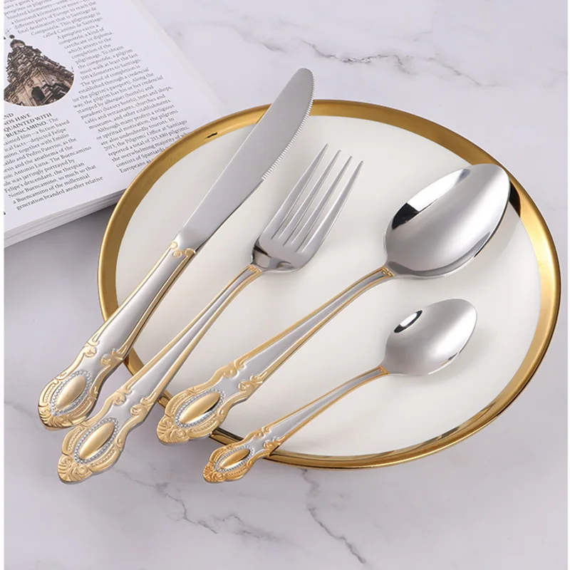 Kitchen Appliances Luxury - Set Peralatan Makan Emas, Set Peralatan