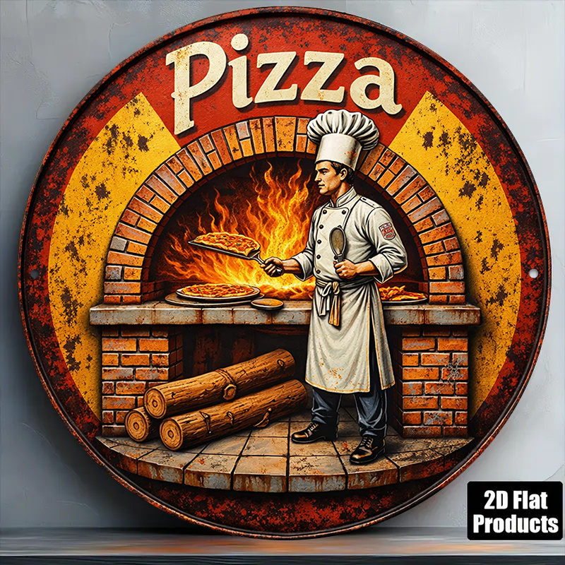 Kitchen Appliances Vintage - Papan Tanda Logam Retro 2D, Seni