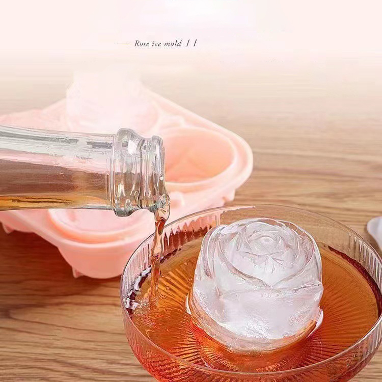 Cetakan es mawar 3D 4 lubang b - Kitchen Appliances And Utensils ulasan dan harga